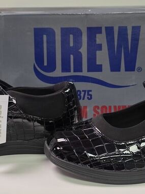 Drew Women's Black Patent Comfort Slip-On Shoe